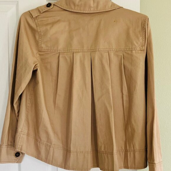 J. Crew Women's Utility style 100% cotton jacket tan relaxed fit pockets size S - Picture 4 of 6